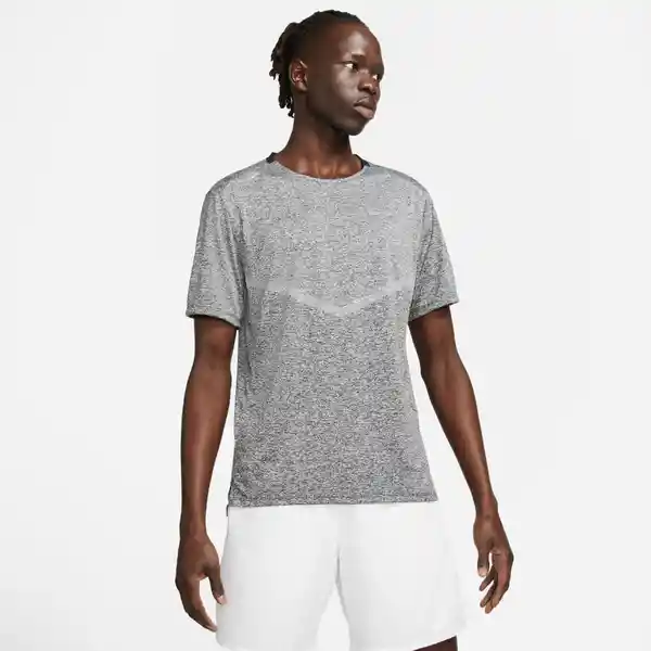 Nike Camiseta M Df Rise 365 Ss Para Hombre Gris Talla L