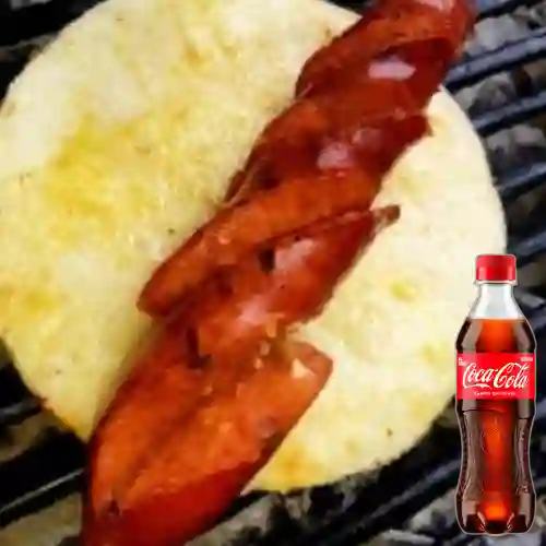 Combo Arepa con Chorizo + Coca Cola Original 400 ml
