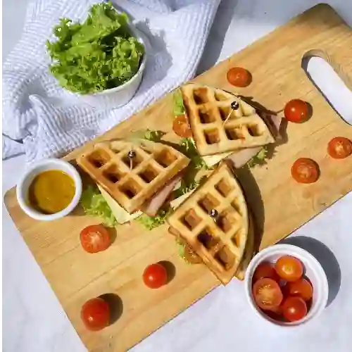 San Waffles de Jamón y Queso