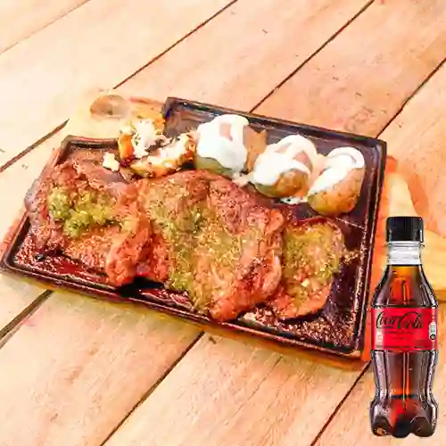 Combo Asado de Churrasco 200Gr +Cocacola S/az 250ML