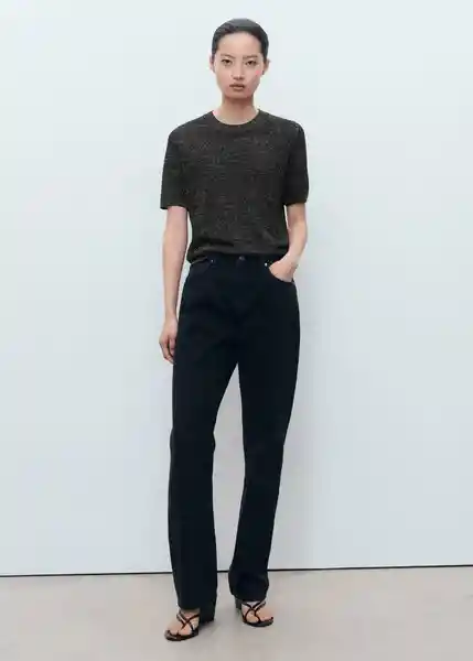Jersey Glitter Negro Talla S Mujer Mango