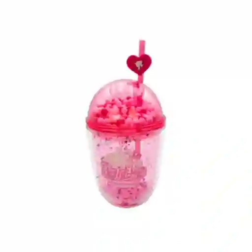 Vaso Plástico de Serie Barbie Rosa 435 mL Miniso