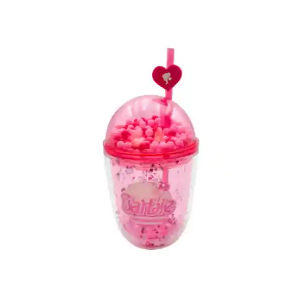 Vaso Plástico de Serie Barbie Rosa 435 mL Miniso
