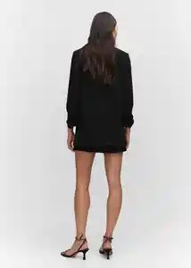 Blazer Americana Eleonor Negro Talla XS Mujer Mango