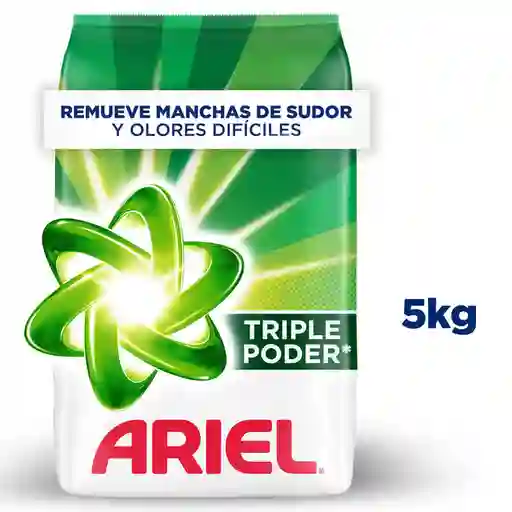 Ariel Detergente en Polvo Triple Poder Para Ropa 5 Kg