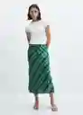 Falda Scot Verde Talla L Mujer Mango