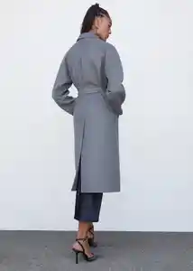 Abrigo Batin Gris Talla XL Mujer Mango