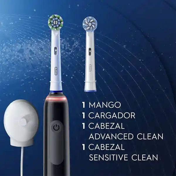 Oral B PRO Series 3 Cepillo de Dientes Eléctrico Cabezal Redondo Advanced Clean Negro