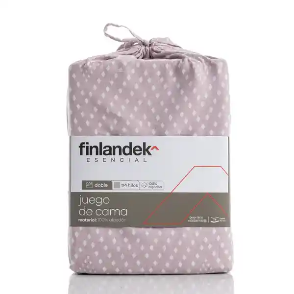 Finlandek Juego de Cama Null Estampado Rosa