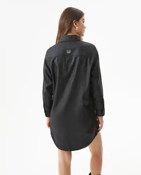 Vestido Camisero Corto Negro Noche Ultraoscuro T S Chevignon