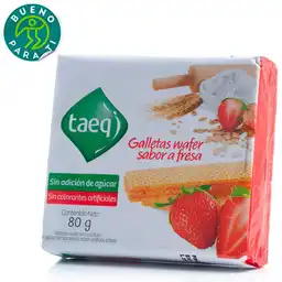 Taeq Galletas Wafer Sabor Fresa sin Azúcar