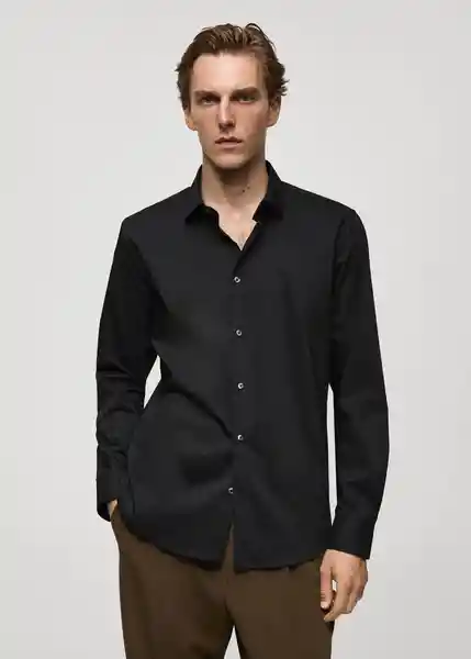 Camisa Play Negro Talla S Hombre Mango