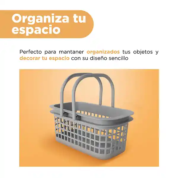 Cesta de Almacenamiento Con Asa Serie Gris Miniso