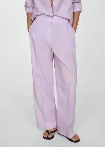 Pantalón Vito Lila Talla 38 Mujer Mango