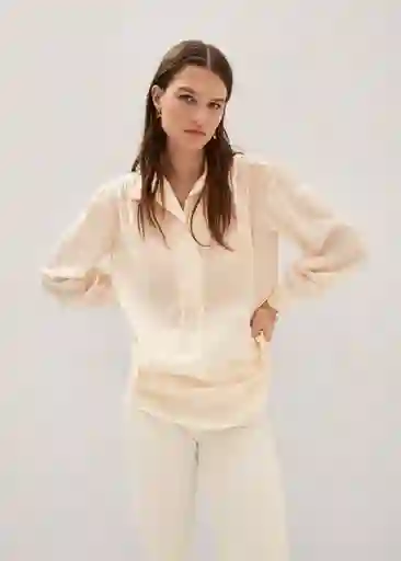 Blusa Aoza Rosa Pastel Talla L Mujer Mango