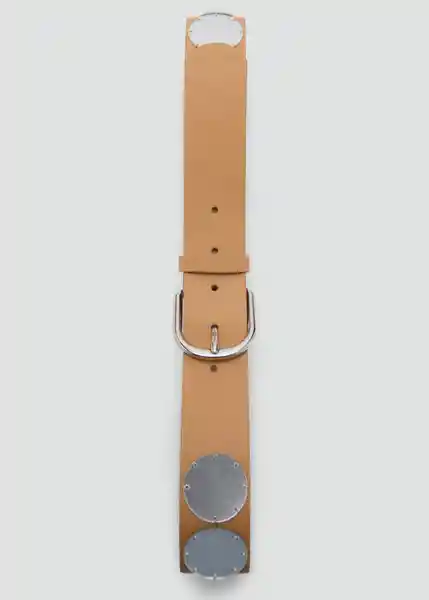 Cinturón Mirror Beige Talla M Mujer Mango