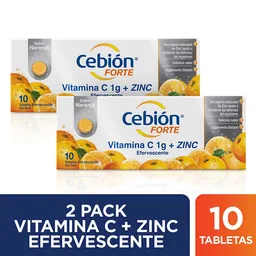 Cebión Forte tabletas Efervescentes de Vitamina C + Zinc con 20 unidades