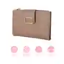 Cartera Para Mujer Mediana Con Hebilla Cuadrada Khaki Miniso