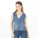 Chaleco Cuello V Manga Sisa Azul Talla S 690799