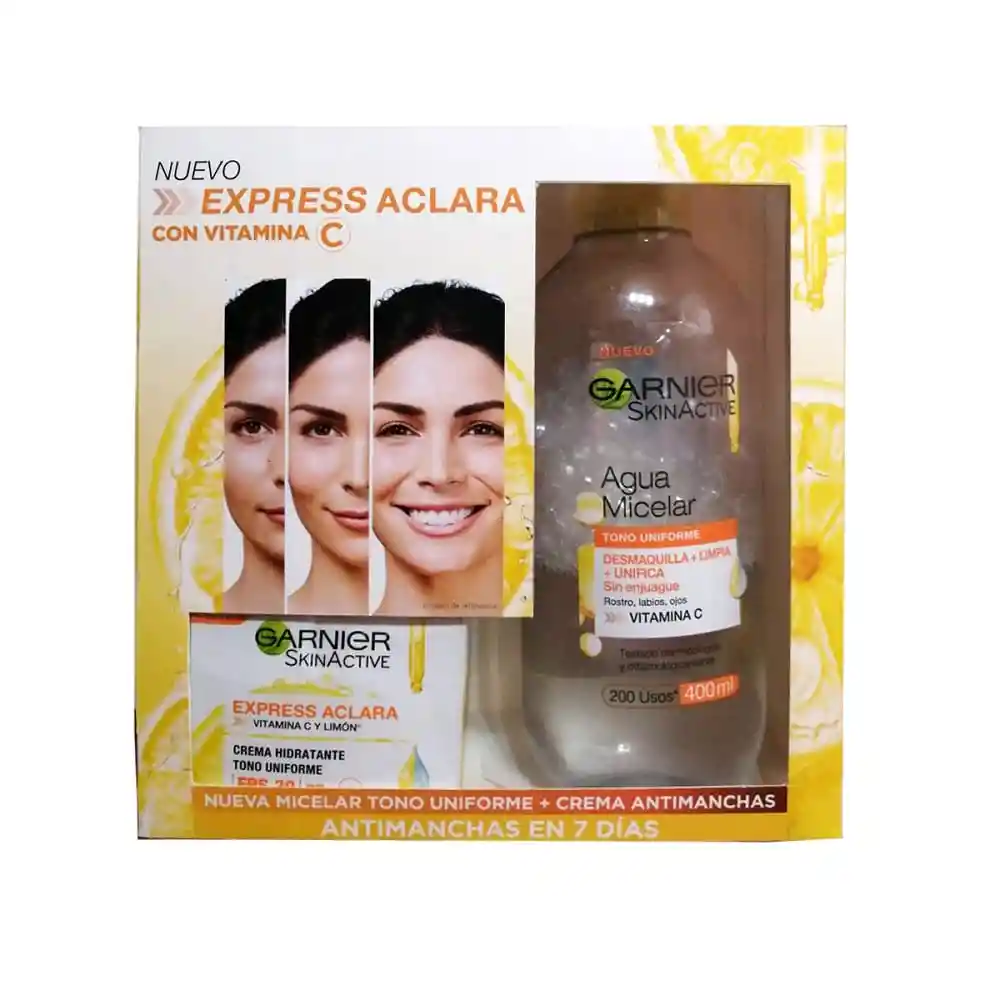 Garnier Kit de Agua Micelar + Crema Aclaradora