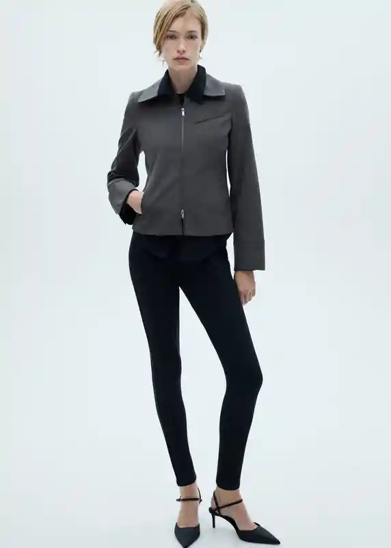 Chaqueta Onice Gris Talla S Mujer Mango