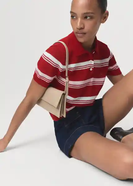 Saco Jersey Polito Rojo Talla XS Mujer Mango