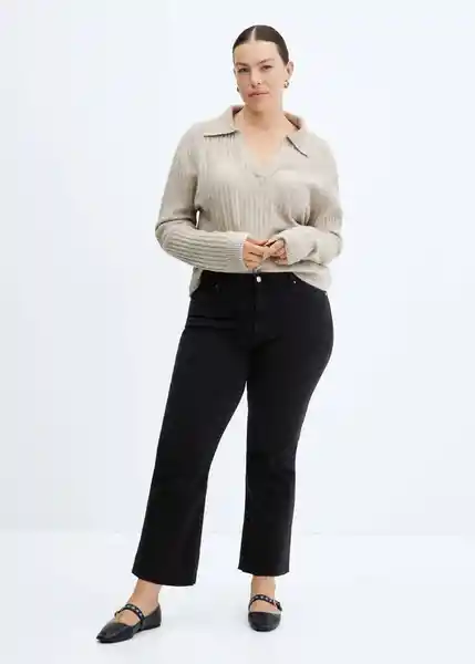 Pantalón Jean Sienna Tejano Negro Talla 42 Mujer Mango