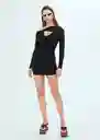 Vestido Reef Negro Talla S Mujer Mango