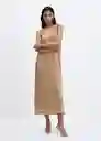 Vestido Amira-A Oro Talla S Mujer Mango