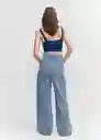 Top Eva Azul Talla L Mujer Mango