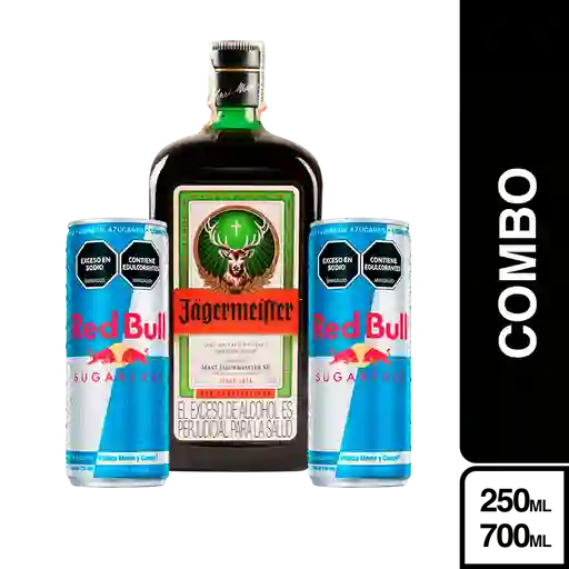 Combo Jägermeister Licor Hierbas + Red Bull sin Azúcar