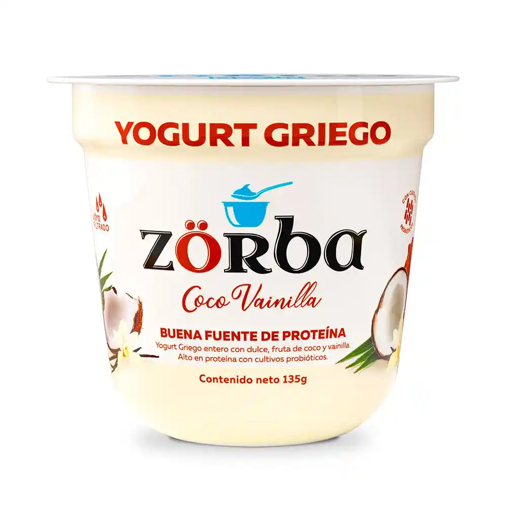 Zorba Yogurt Griego Sabor Coco y Vainilla