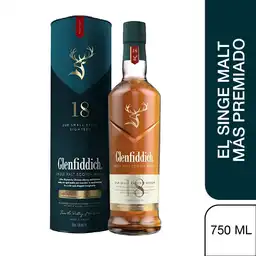 Glenfiddich Whisky 18 Años Single Malt 750 Ml