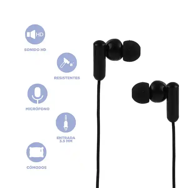 Audífonos 3 Life is For Fun Serie Negro 5 mm Miniso