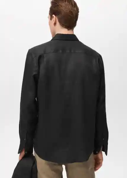 Camisa Parrot Negro Talla S Hombre Mango