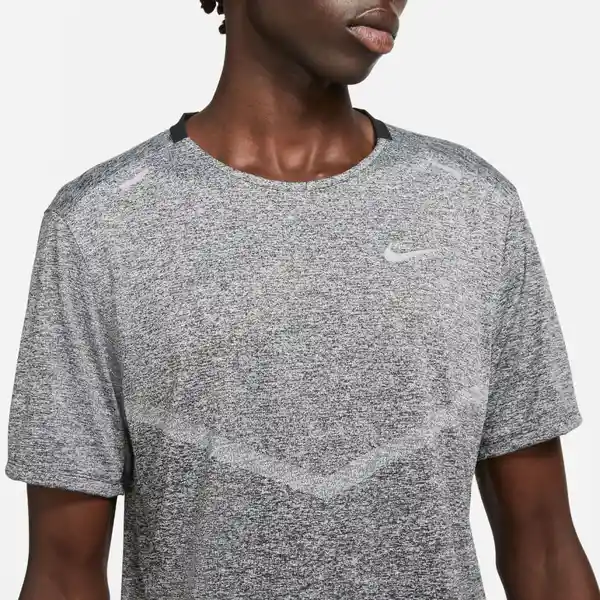 Nike Camiseta M Df Rise 365 Ss Para Hombre Gris Talla M