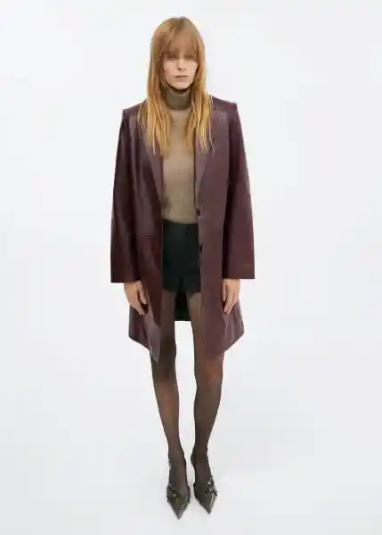 Abrigo Kate Burdeos Talla XS Mujer Mango