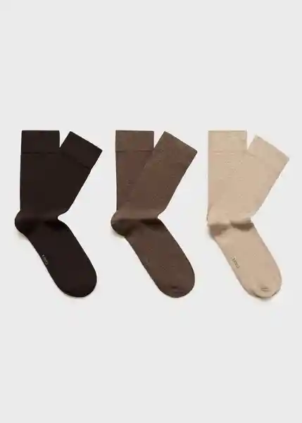 Calcetines Tribrown Marrón Talla 45 Hombre Mango