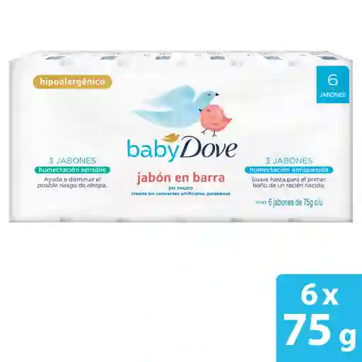 Dove Jabón Barra Humectación Enriquecida 3 X 75g + Dove Jabón Humectación Sensible 3 X 75g