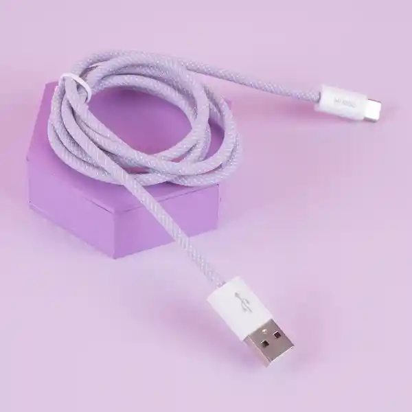Cable de Carga Tejido Tipo C Master Morado Miniso