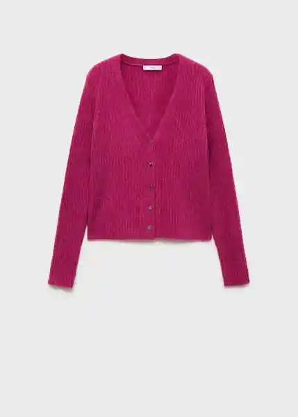 Abrigo Cardigan Seeds Fucsia Talla M Mujer Mango