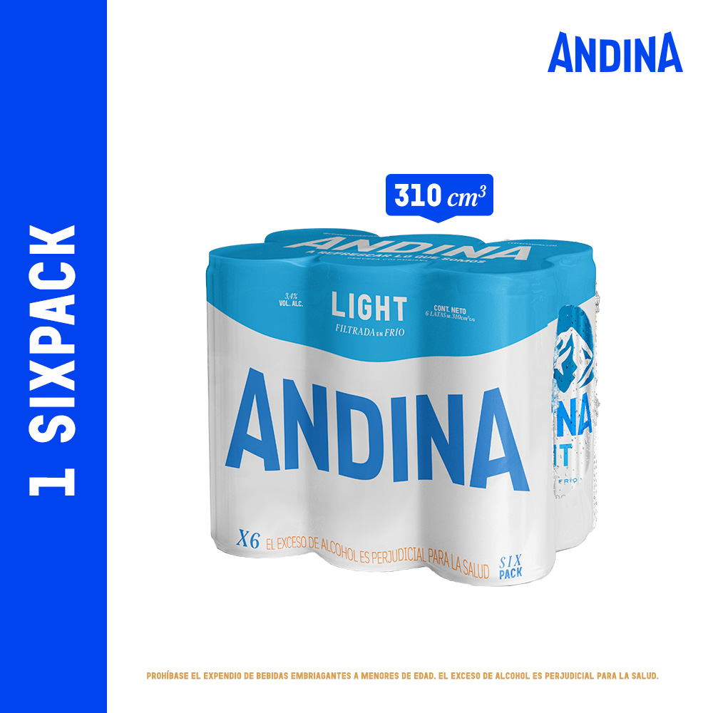 Cerveza Andina Light 310ML x 6 Und
