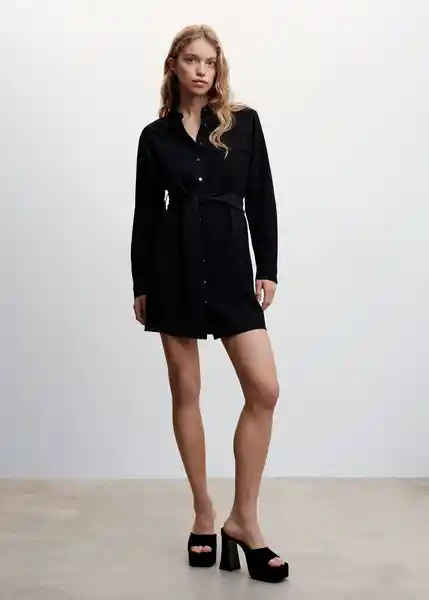 Vestido Jalisco Negro Talla 18 Mujer Mango