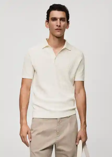 Polo Fluidoh-h Offwhite Talla XXL Hombre Mango