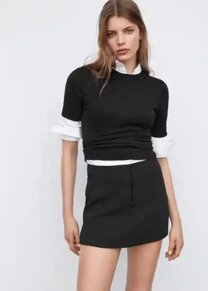 Falda Rena Negro Talla M Mujer Mango