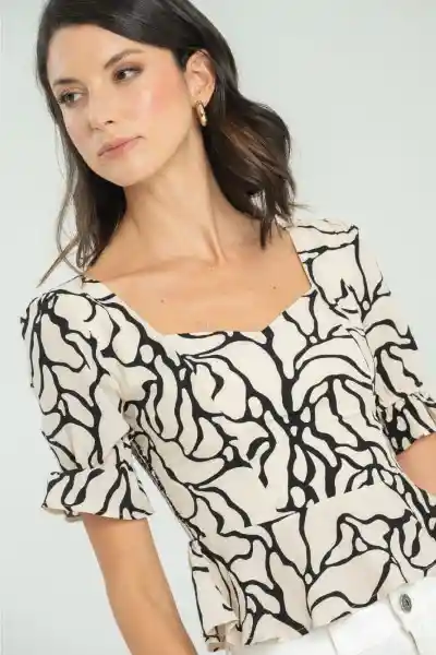 Blusa Whaot Color Marfil Talla S Ragged