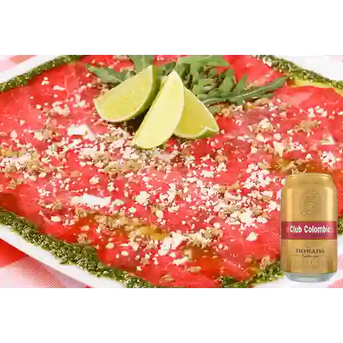 Combo Carpaccio de Solomito +Club col. Rubia 330 ml