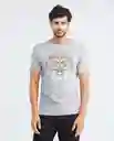 Graphic Tiger T-shirt Gris Londres Medio Talla S Hombre Chevignon