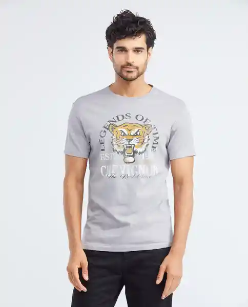 Graphic Tiger T-shirt Gris Londres Medio Talla S Hombre Chevignon