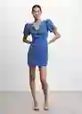 Vestido Zafi Azul Talla XL Mujer Mango